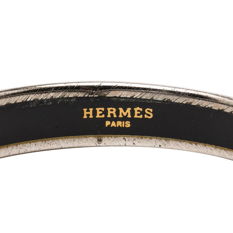 Hermes Enamel PM Bangle Silver Ivory Metal 1- Bracelet — view 4