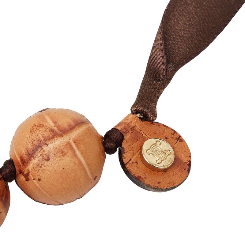 Celine Trio Necklace Brown Leather — view 6