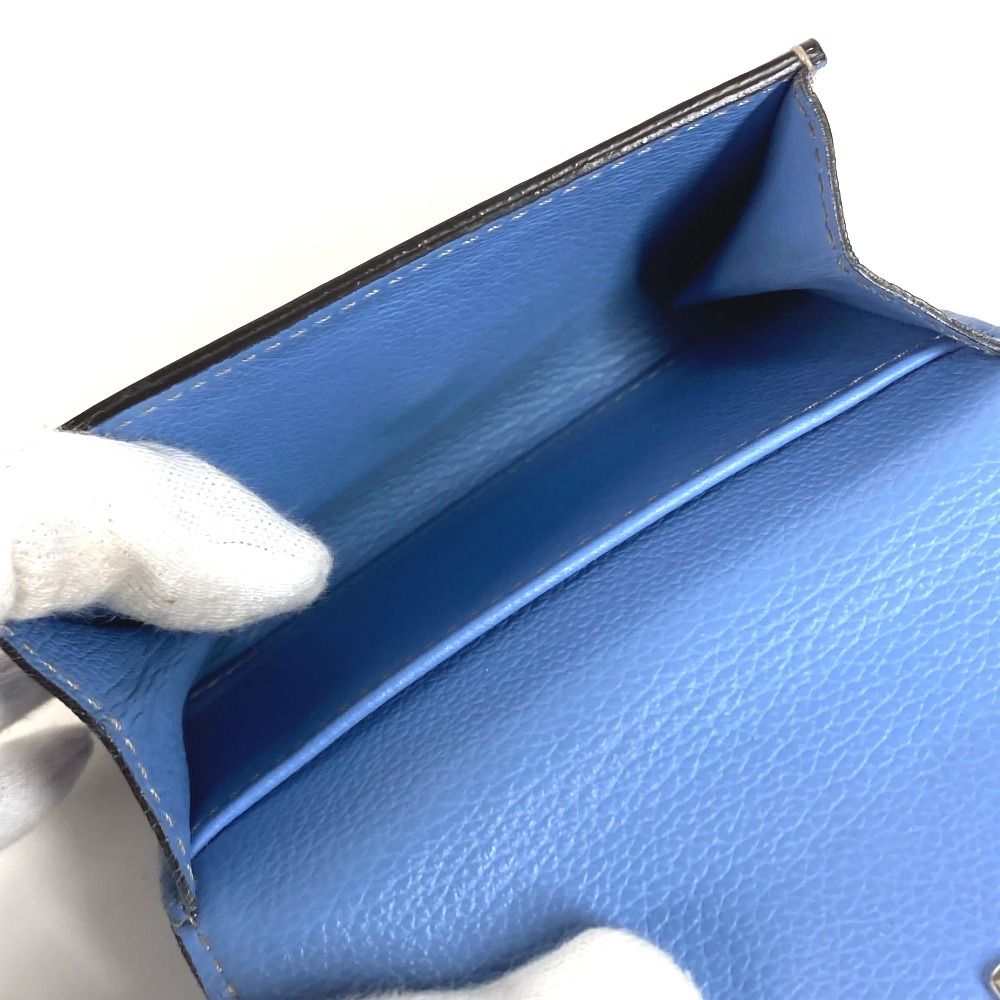 Cartier Card Case Logo Leather Blue — view 9