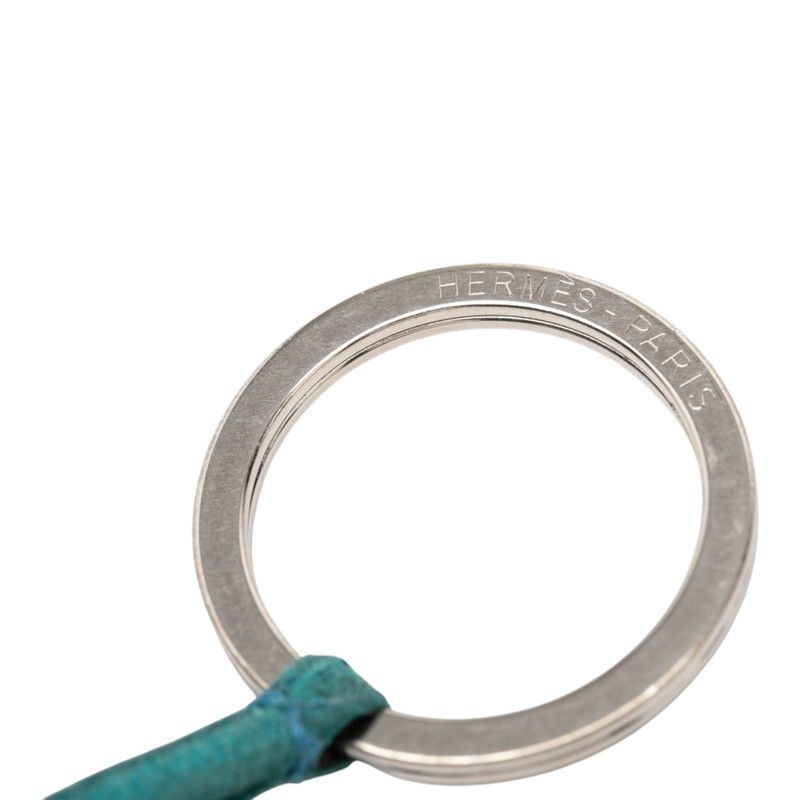 Hermes Carmen Bag Charm Key Holder Key Ring Green Agneau Milo — view 4