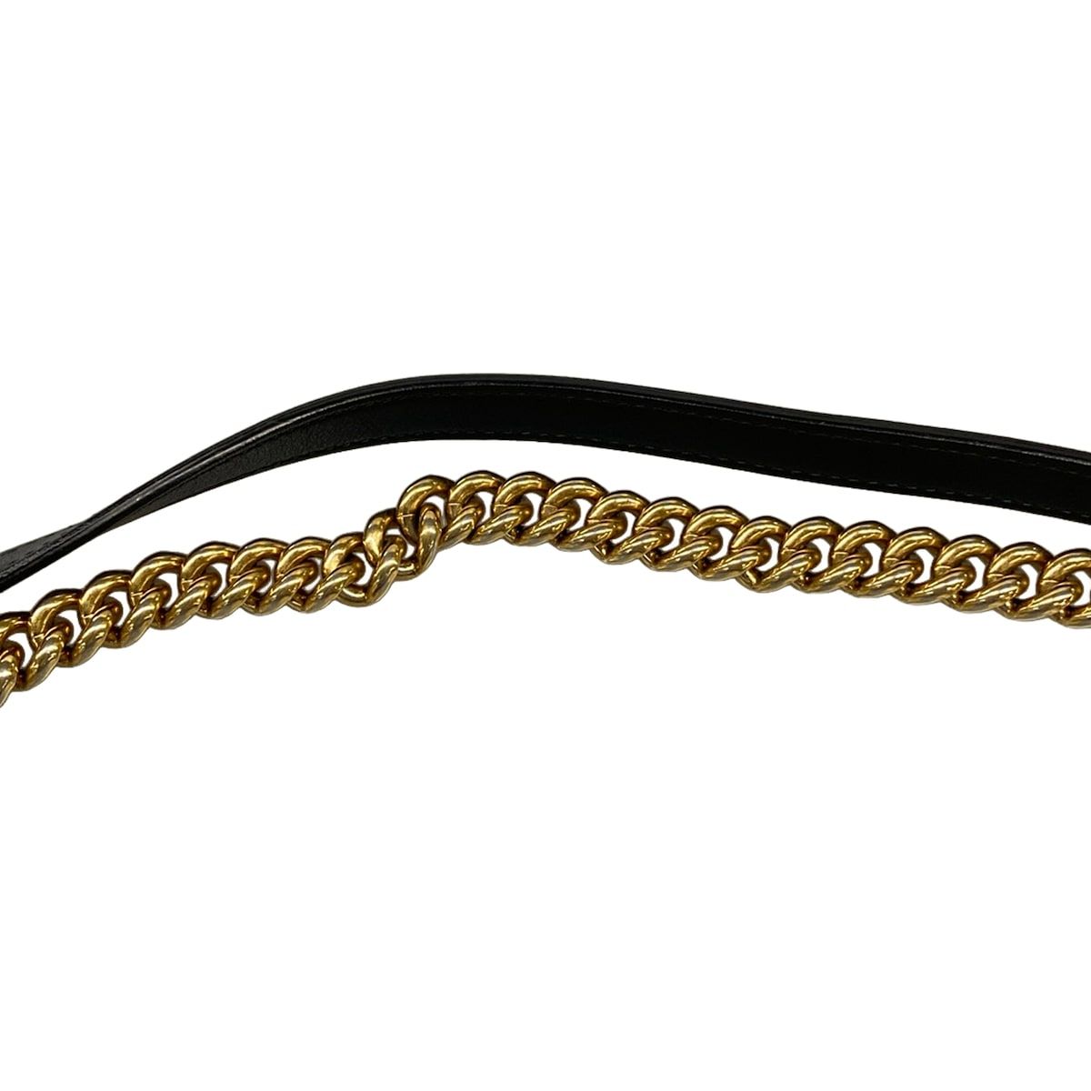 Gucci Shoulder Bag GG Marmont Quilted Small Bag Black Chain Pearl Studs Leather — view 9