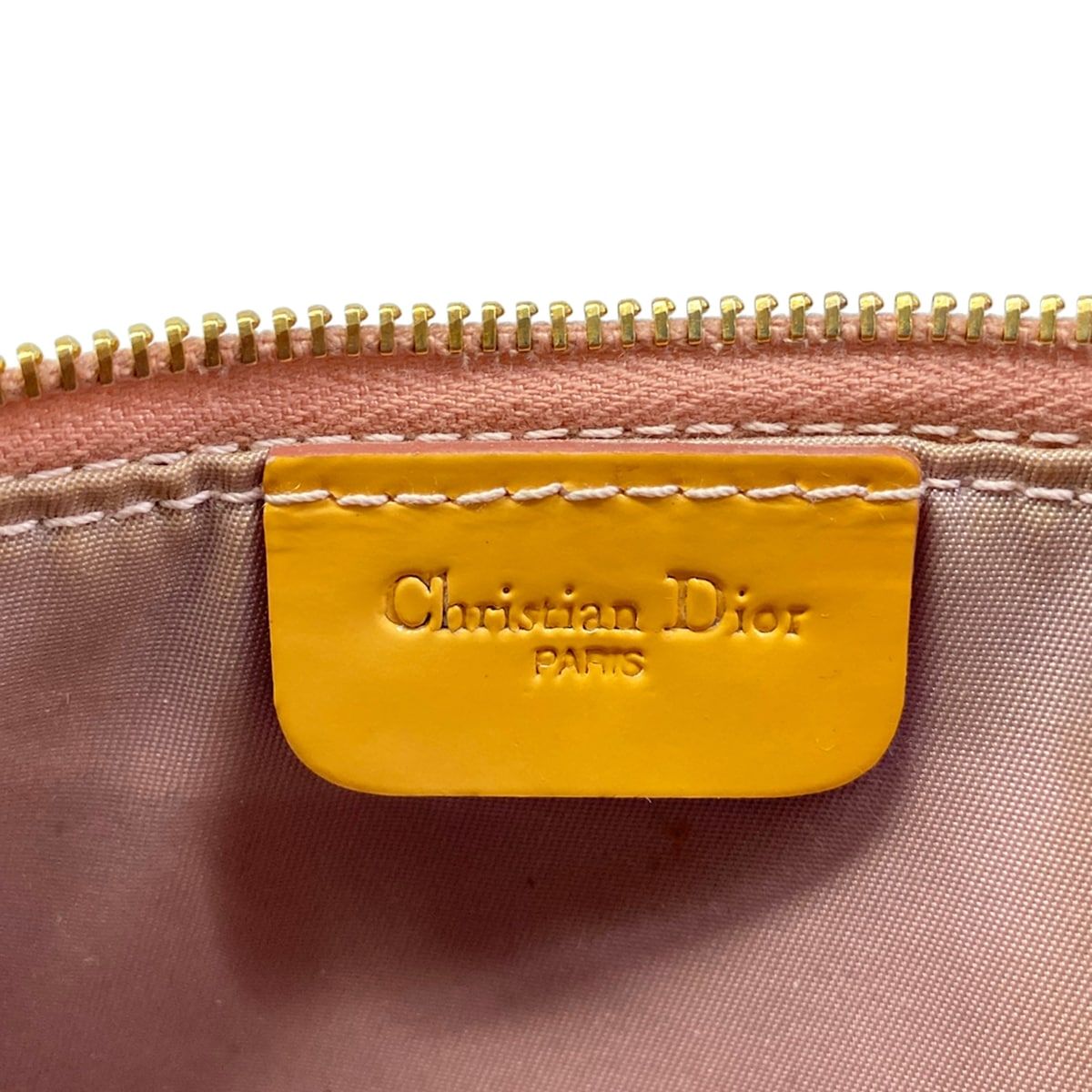 Dior Handbag Saddle Pouch Orange Embossed Leather — view 9