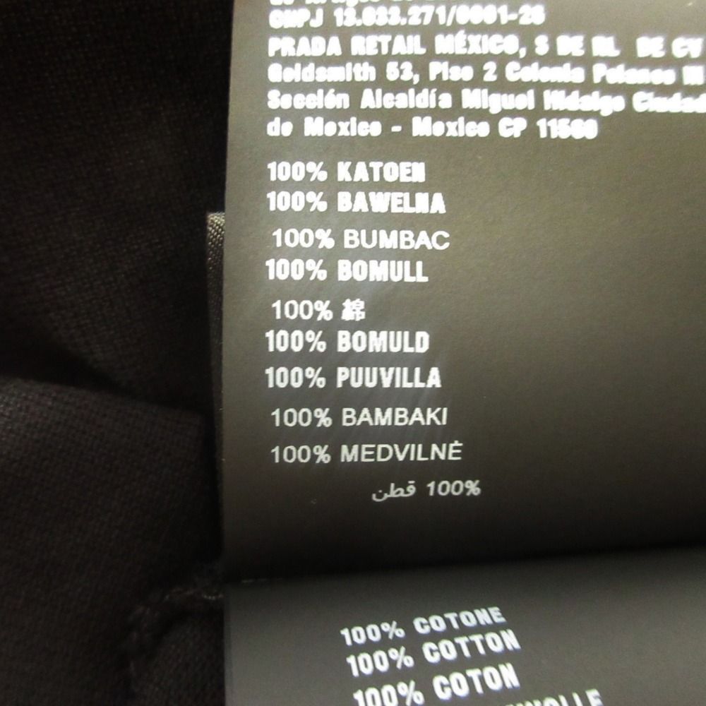 Prada Long Polo Shirt Top Long Sleeve Pique M Black — view 5