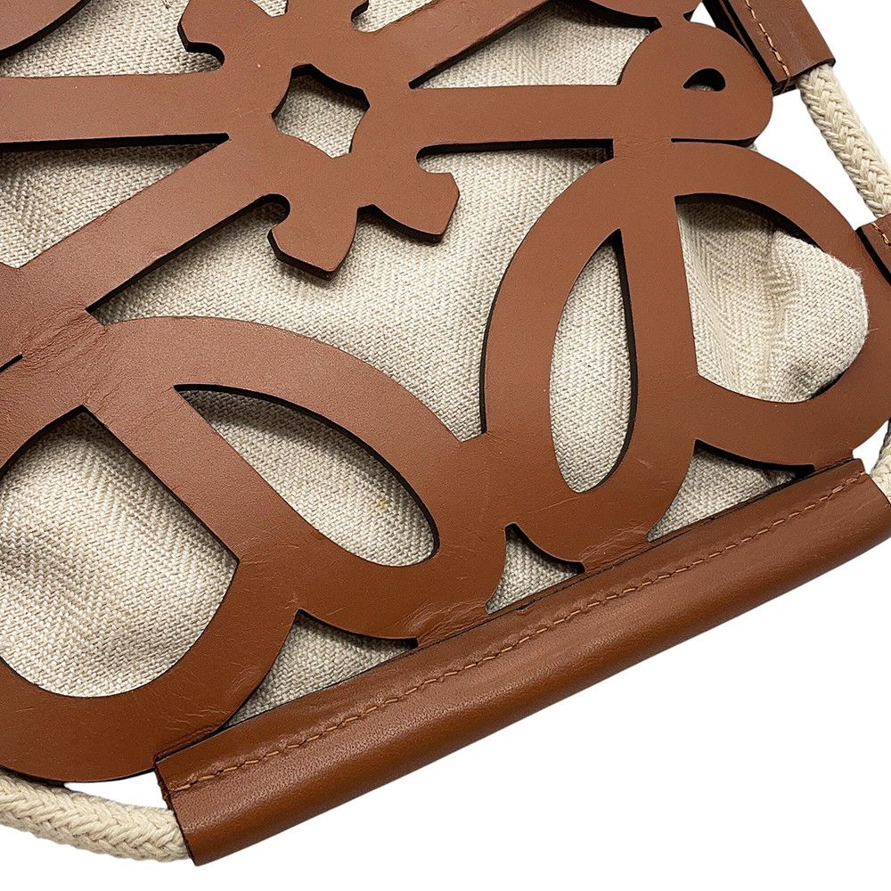 Loewe Shoulder Bag Anagram Cutout Leather Canvas — view 9