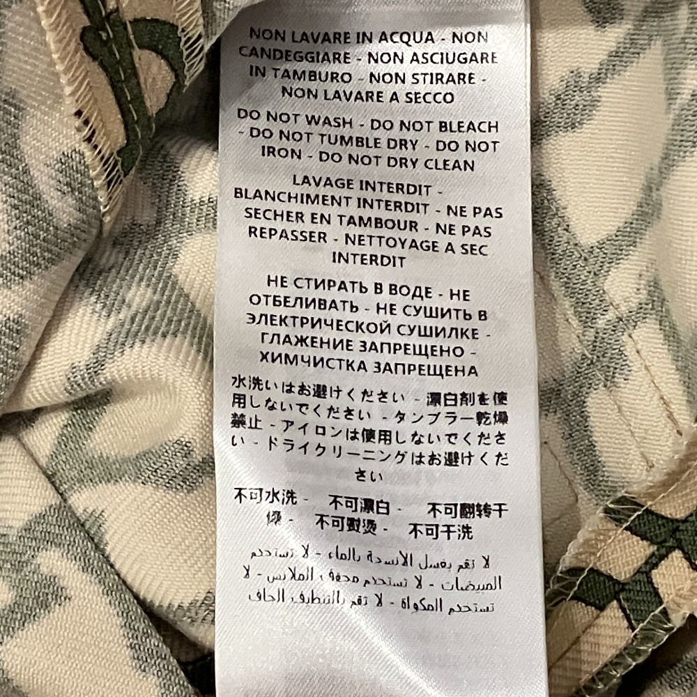 Gucci Cat Head Horsebit Pattern Culotte Pants 36 Beige Green — view 9