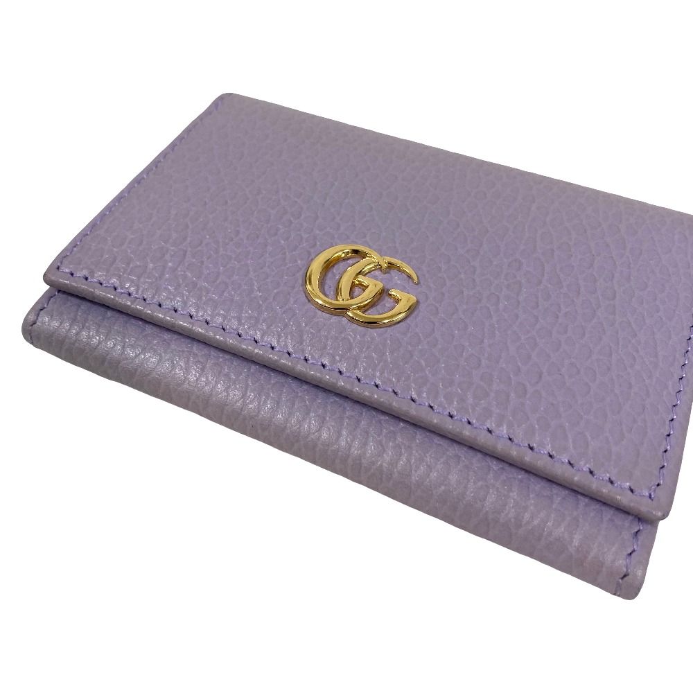 Gucci Double Leather Bifold Card Case Purple — view 9