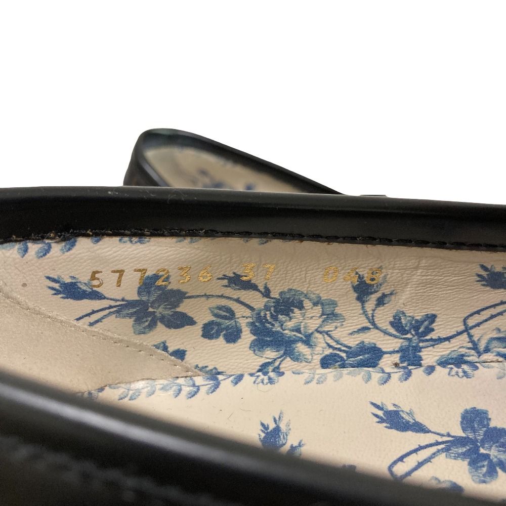 Gucci Lug Sole Bee Embroidery Horsebit Loafers 37 Black — view 9