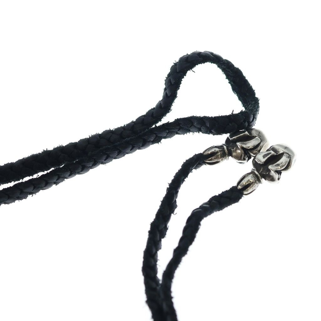 Chrome Hearts Leather Braid Lipstongue Lip and Tan Necklace Black Silver — view 6