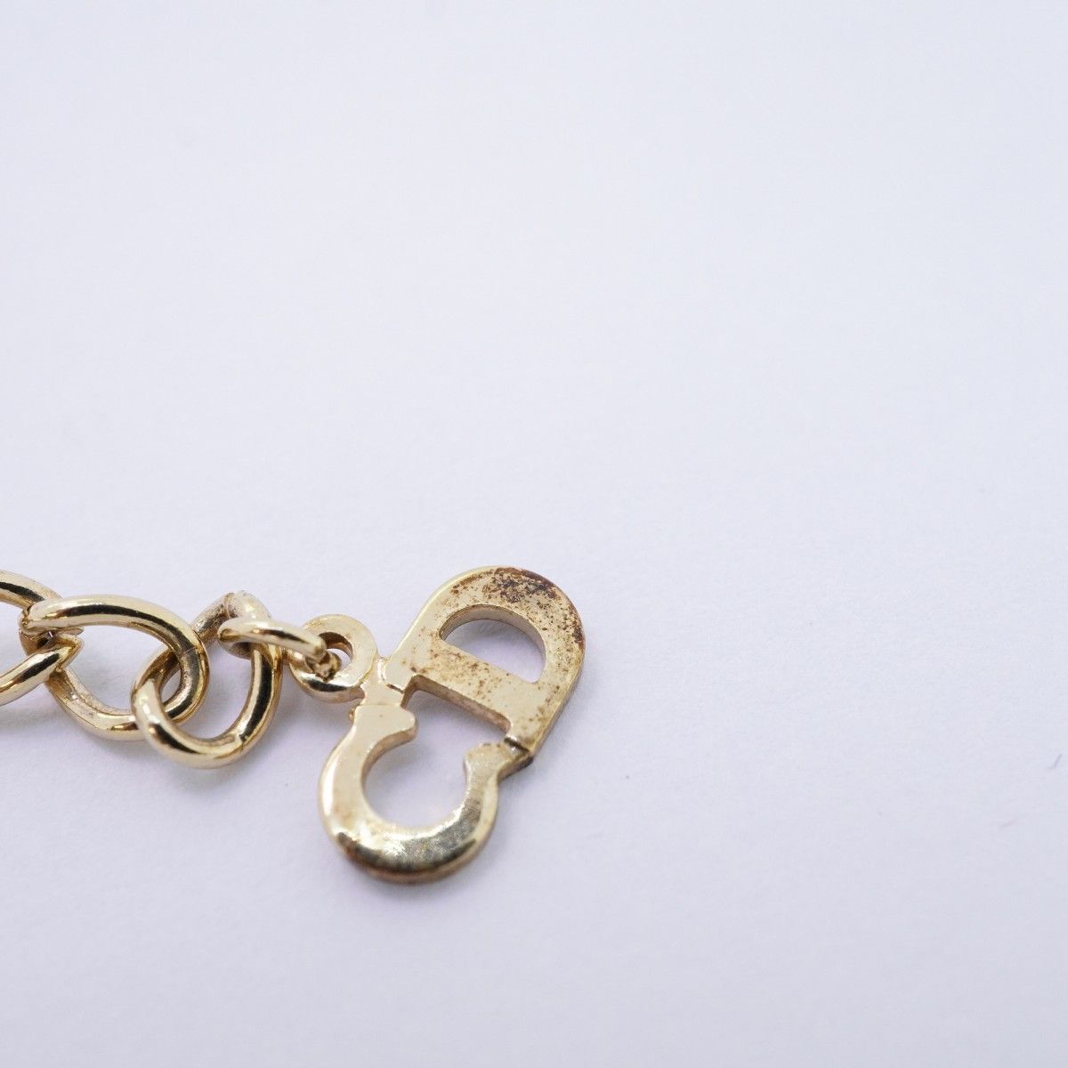 Dior Necklace CD Logo Heart Motif Gold Plated Rhinestone — view 8