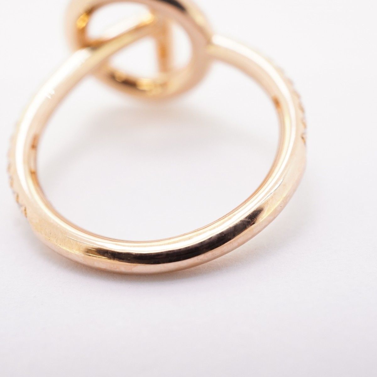 Hermes Ring Echappee PM 18k Pink Gold Diamond — view 9
