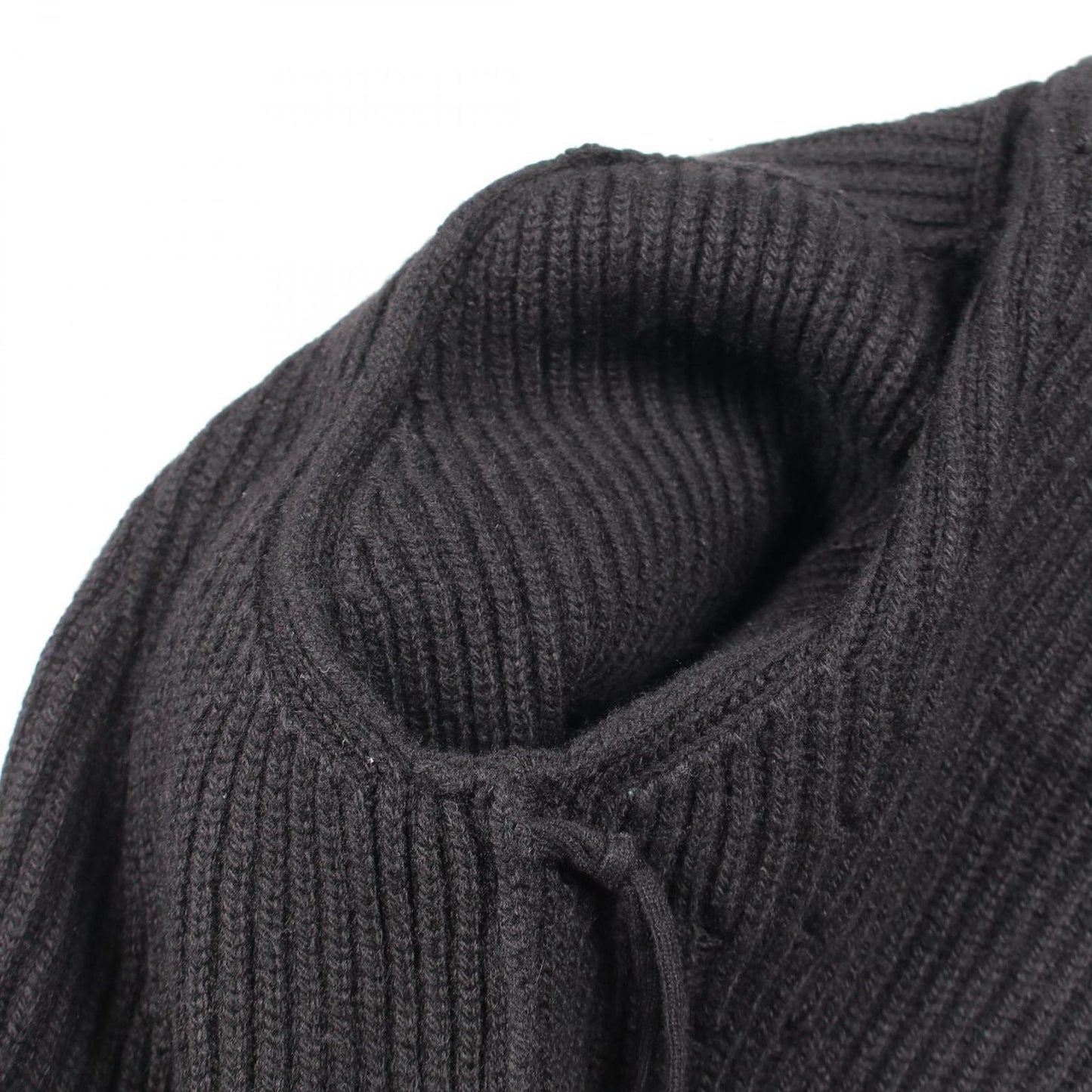 Chanel CC Logo Button Knit Black Cashmere Long Jacket — view 9