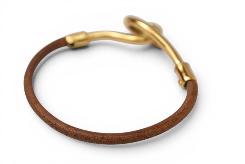 Hermes Bangle Bracelet Jumbo Choker Brown Gold — view 5