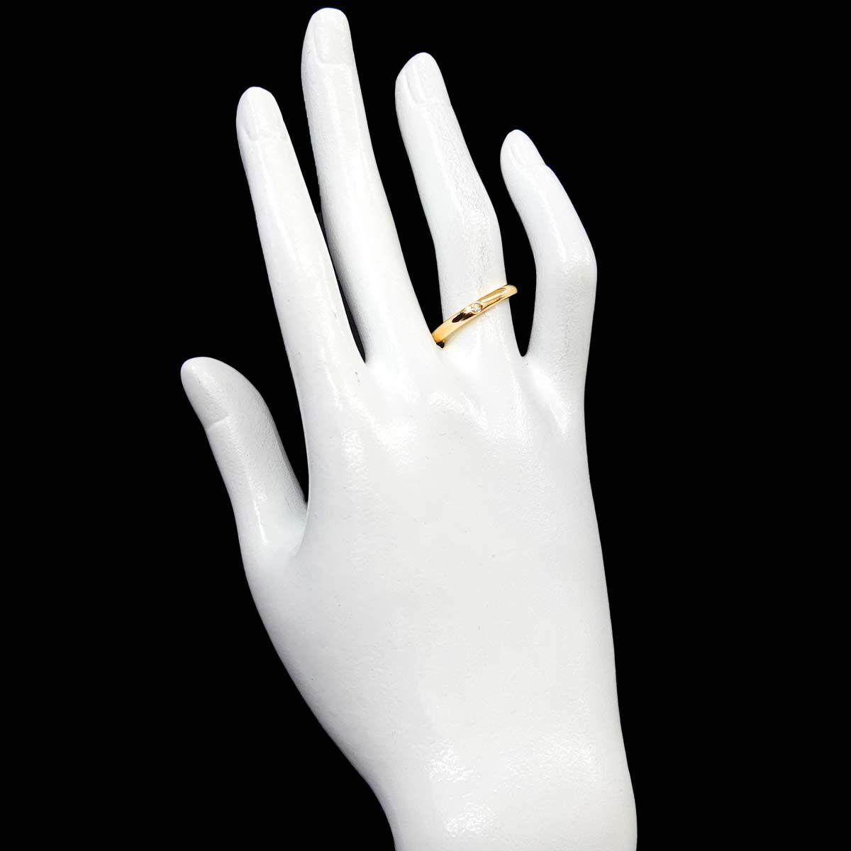 Tiffany & Co Stacking Band Ring Diamond 18k YG Yellow Gold 750 — view 6