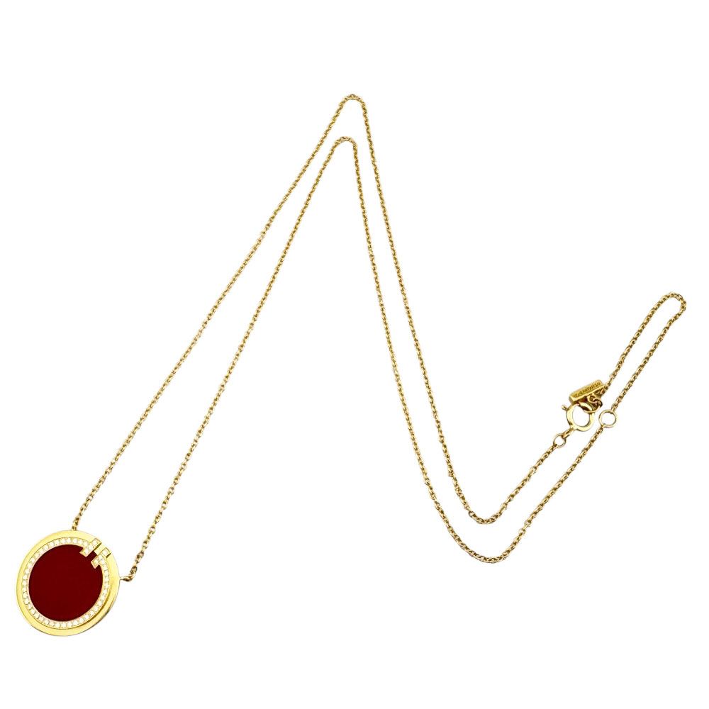 Tiffany & Co T Circle Pendant 18k Gold Carnelian — view 9