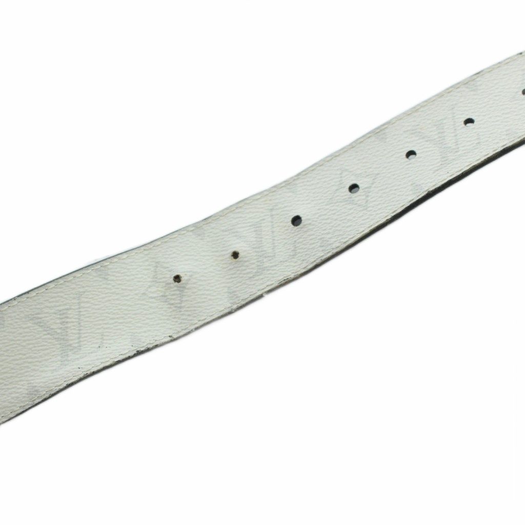 Louis Vuitton Belt Ceinture Monogram Silver Logo Leather White — view 6