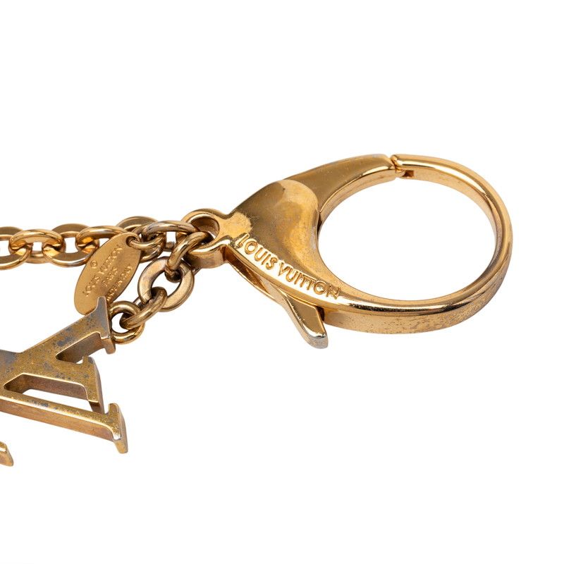 Louis Vuitton Hollow Flower Bag Charm Key Ring Key Holder Rosevelle Gold Plated — view 5