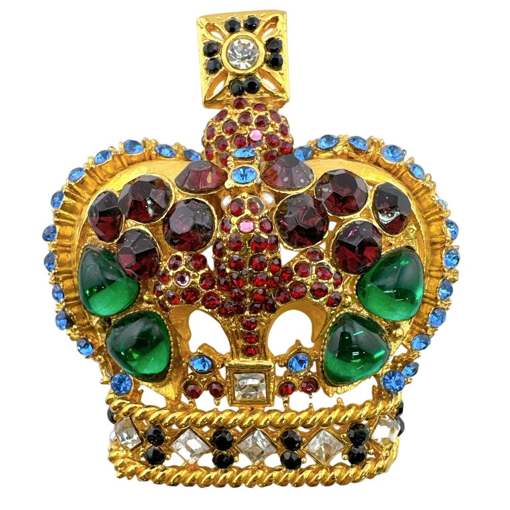 Versace Crown Motif Brooch — view 7