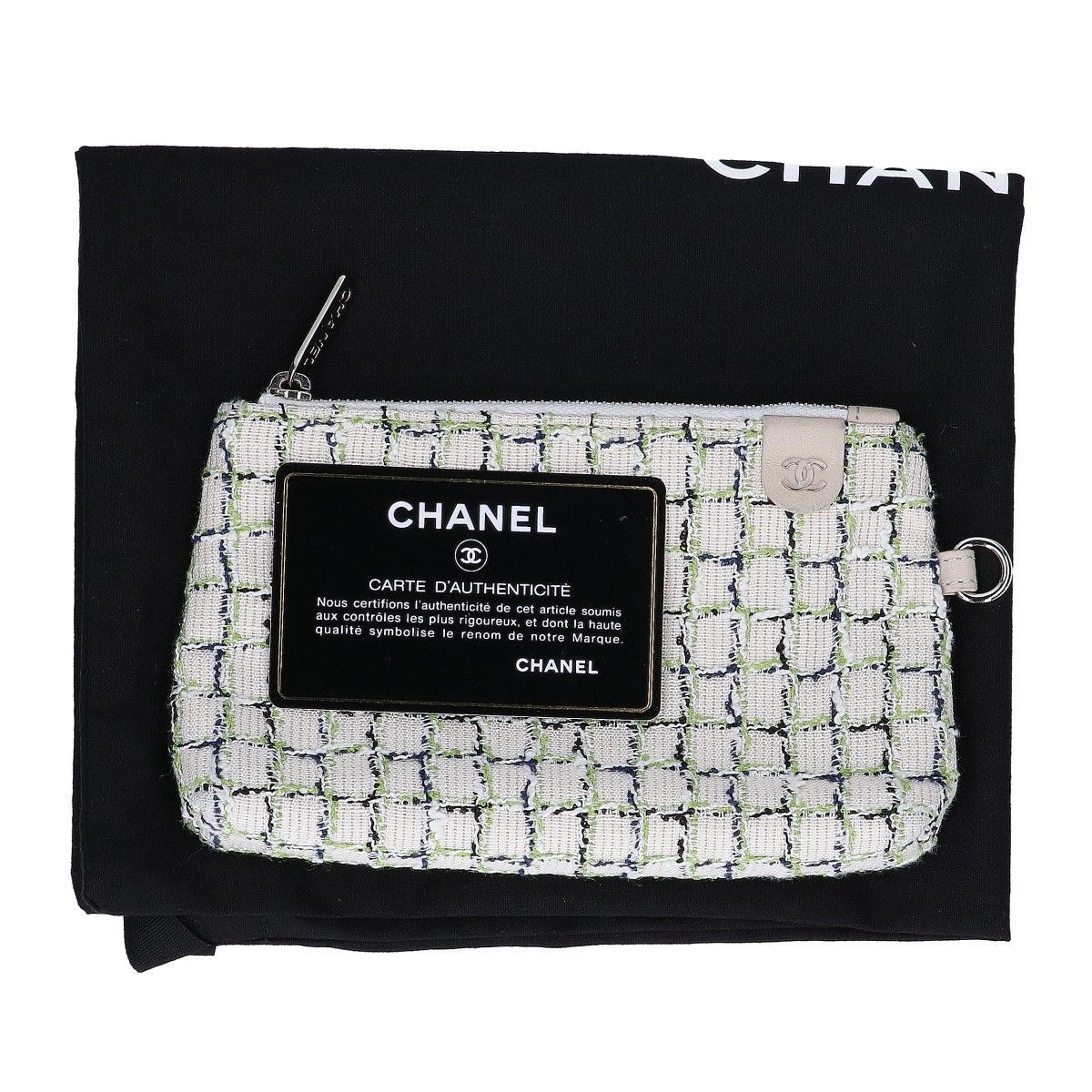 Chanel Perforated Logo Single Flap Chain Bag Navy — view 8
