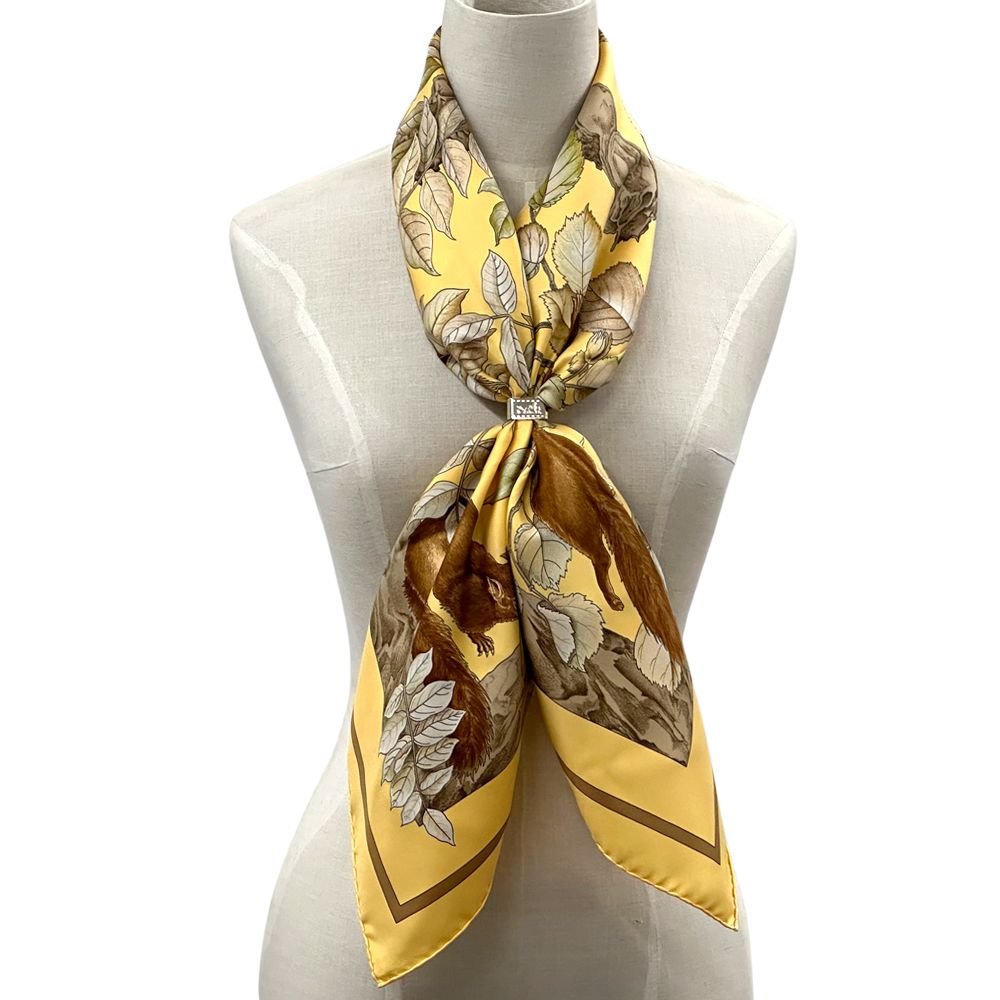 Hermes Scarf Carre 90 Casse Noisette Nutcracker Silk Yellow Multi Color — view 6