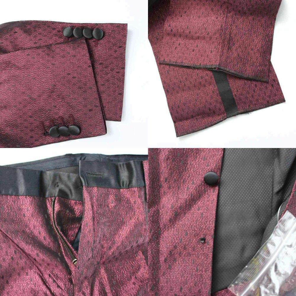 Dolce & Gabbana Dress Suit Tuxedo 3 Piece Vest Geometric Silk Blend 46 — view 9