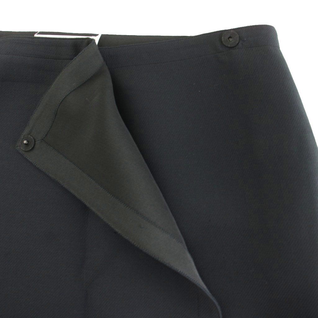 Dior Galiano Era Wrap Skirt Knee Length Wool Silk Blend 42 Black MW — view 4