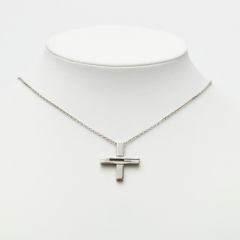 Gucci Cutout Cross Pendant Silver — view 7