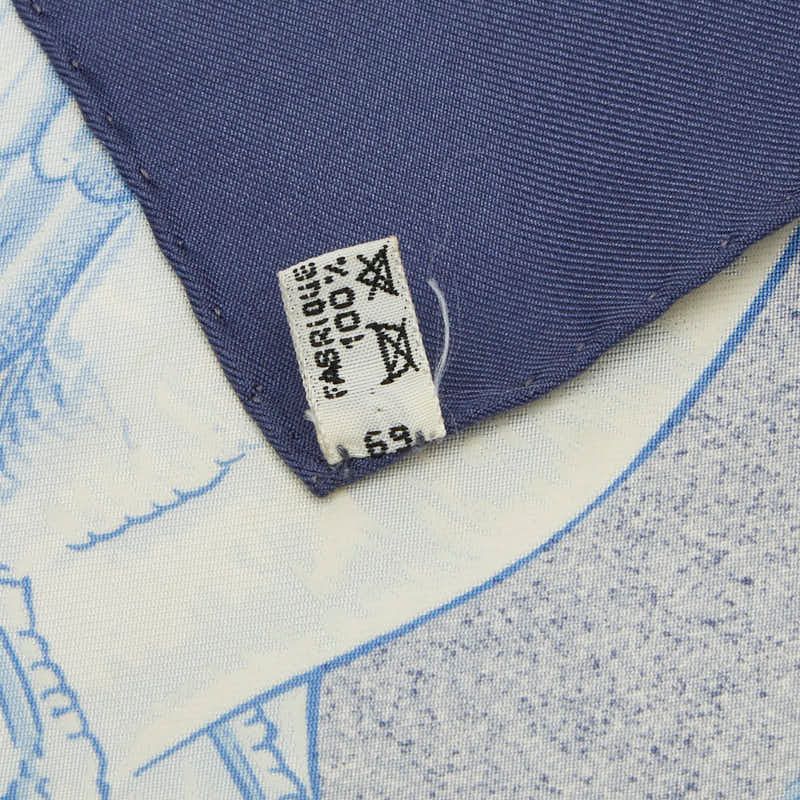 Hermes Carre 90 Oiseaux Migrateurs Migratory Bird Scarf Navy Multi Color Silk — view 5