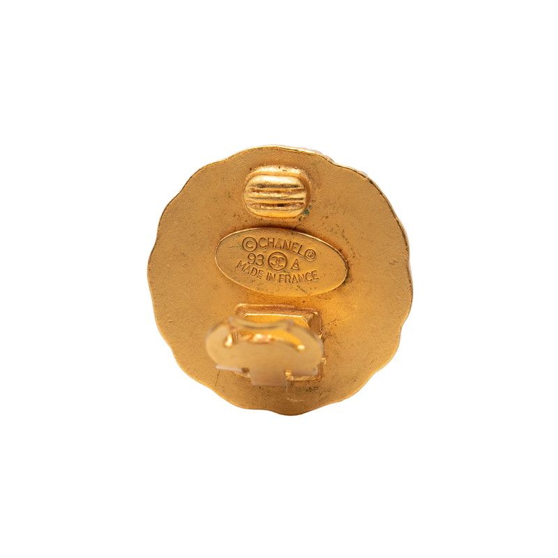 Chanel Vintage CC Logo Earrings Gold Plated — view 3