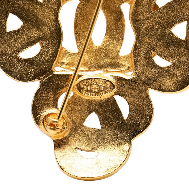 Chanel Vintage CC Logo Brooch Gold Plated — view 3