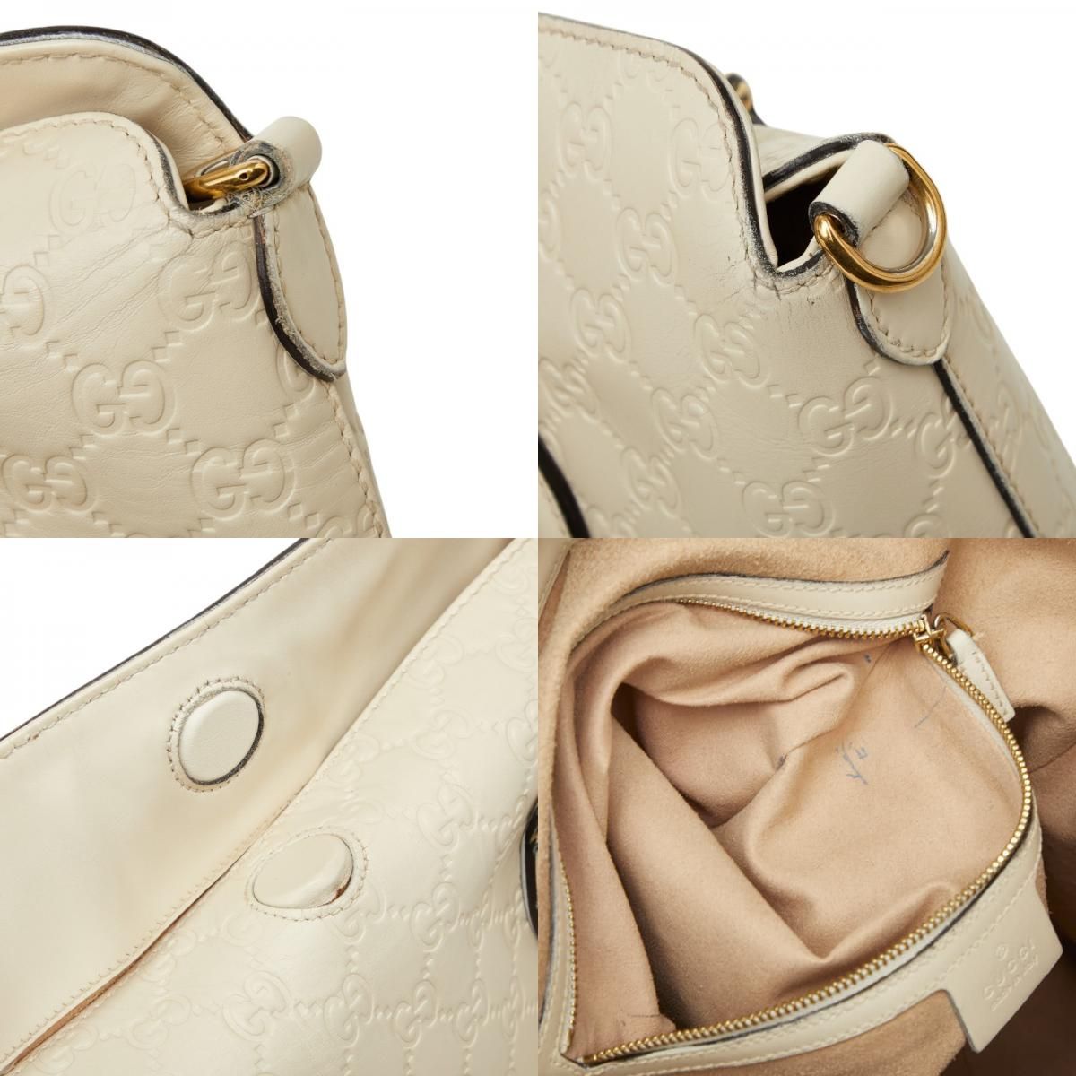 Gucci Guccissima 2-Way Shoulder Bag White Leather — view 9
