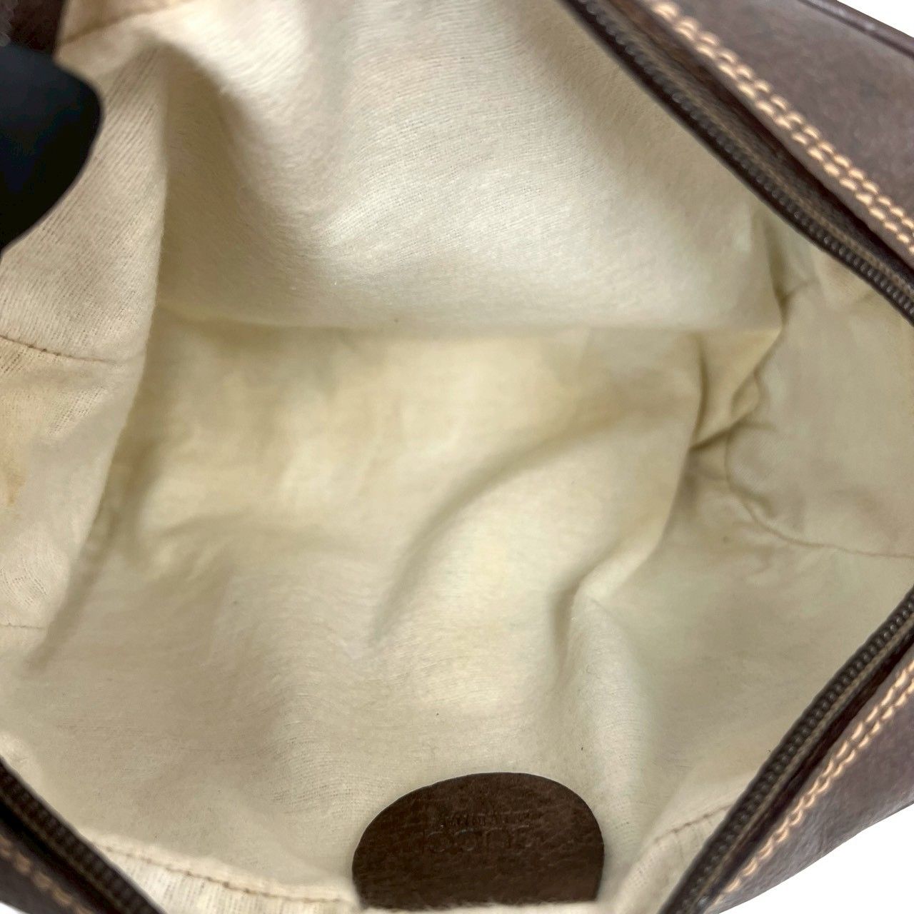 Gucci Vintage Sherry Line GG Logo Leather Shoulder Bag Pochette Brown — view 9