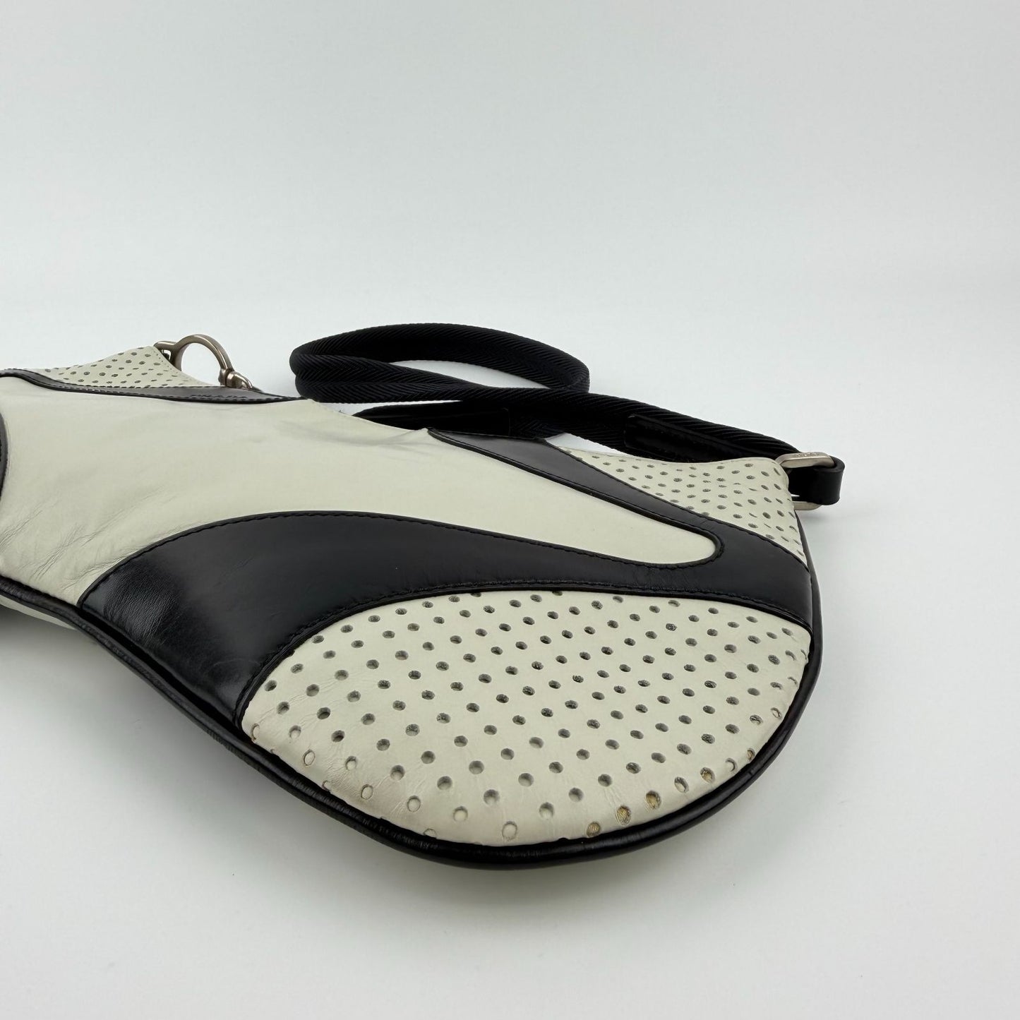 Prada Shoulder Bag Black White Leather Vintage — view 9