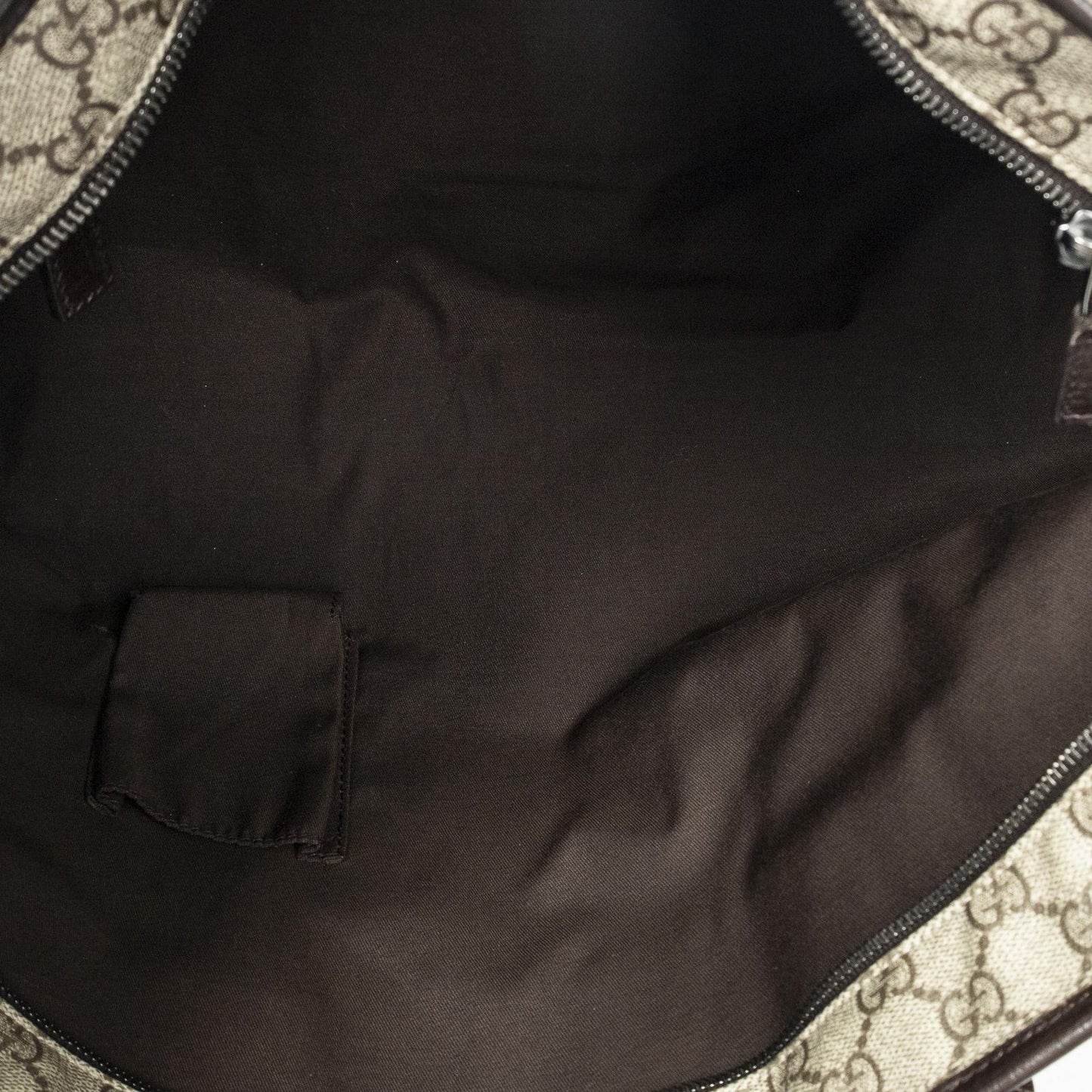 Gucci Zip Shopping Tote Dark Brown Beige Supreme Canvas — view 9