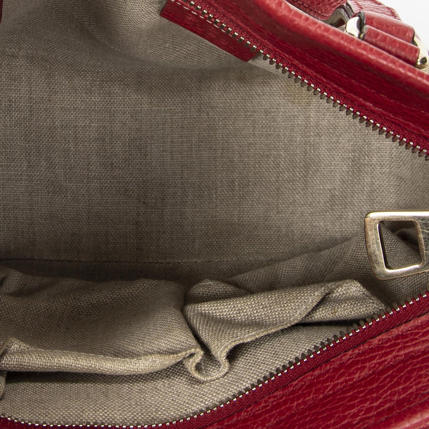 Gucci Small Bree Tote Red Beige GG Canvas — view 9