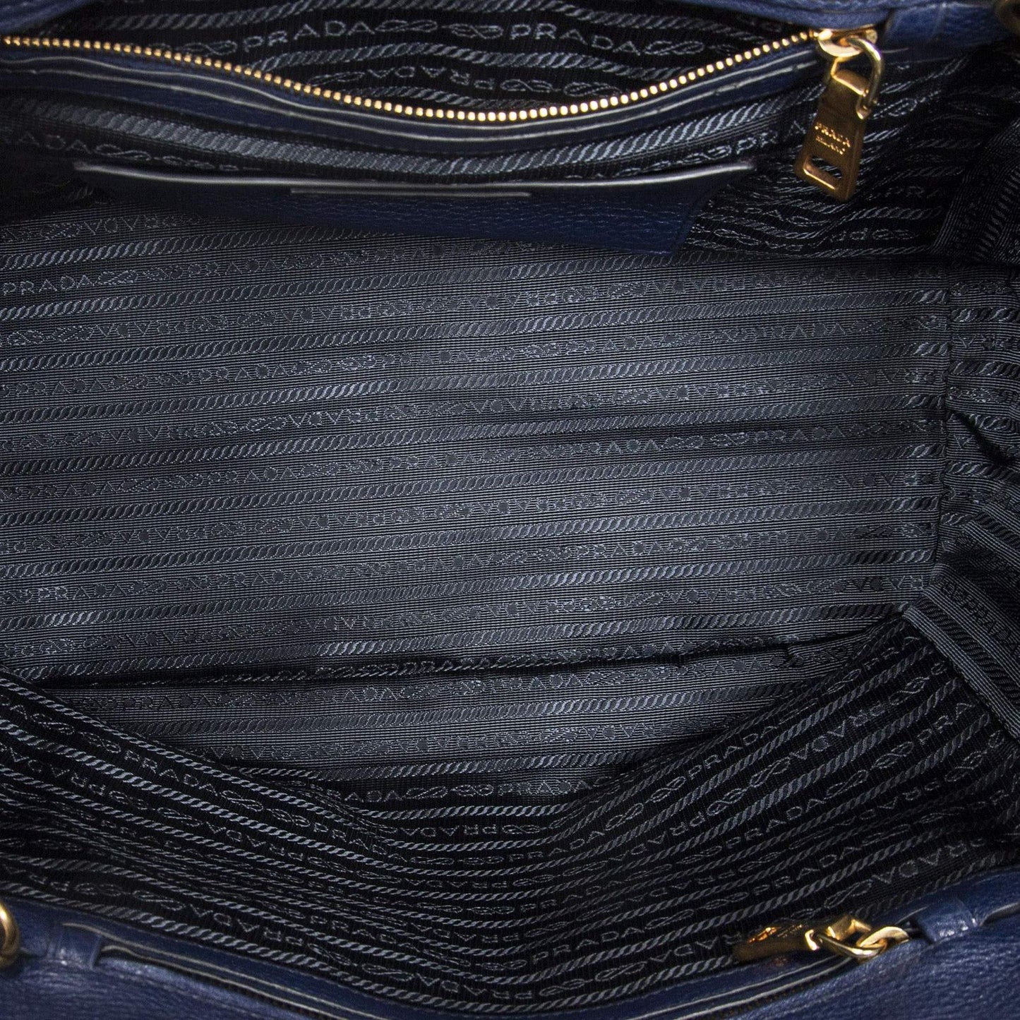 Prada Horizontal Tote Royal Blue Vitello Daino — view 9