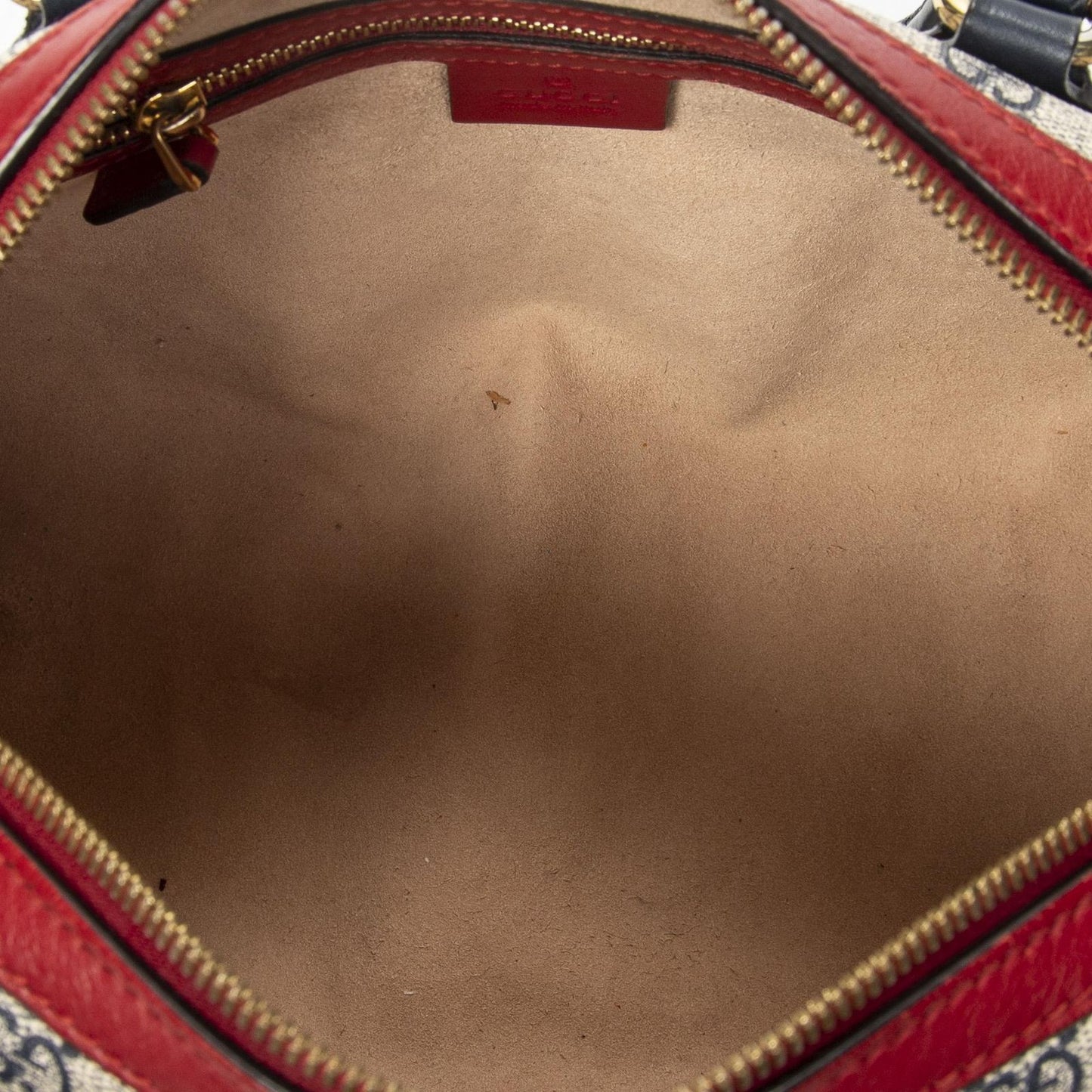 Gucci Small Boston Navy Beige Red Supreme Canvas Messenger — view 9