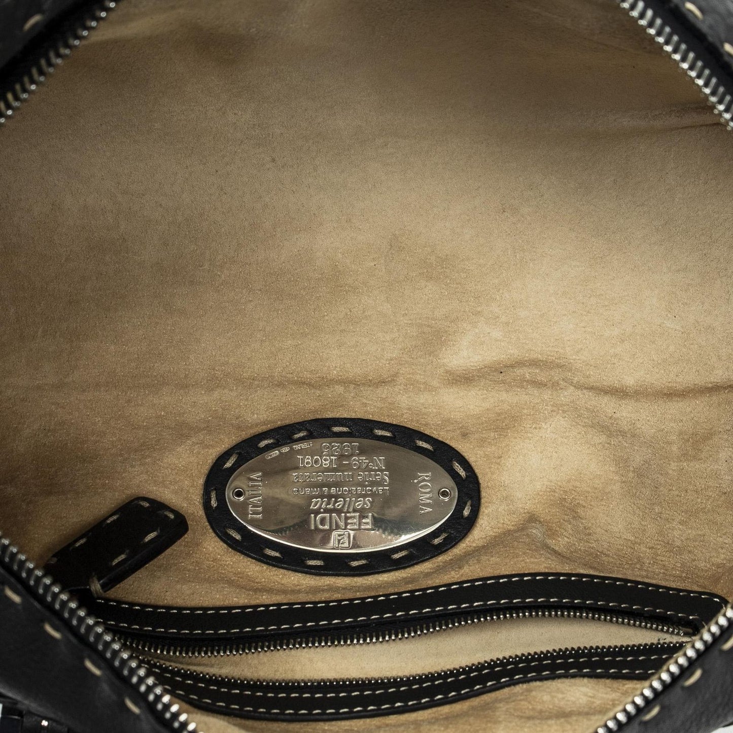 Fendi Mini Bow Sling Bag Black Selleria Leather — view 9