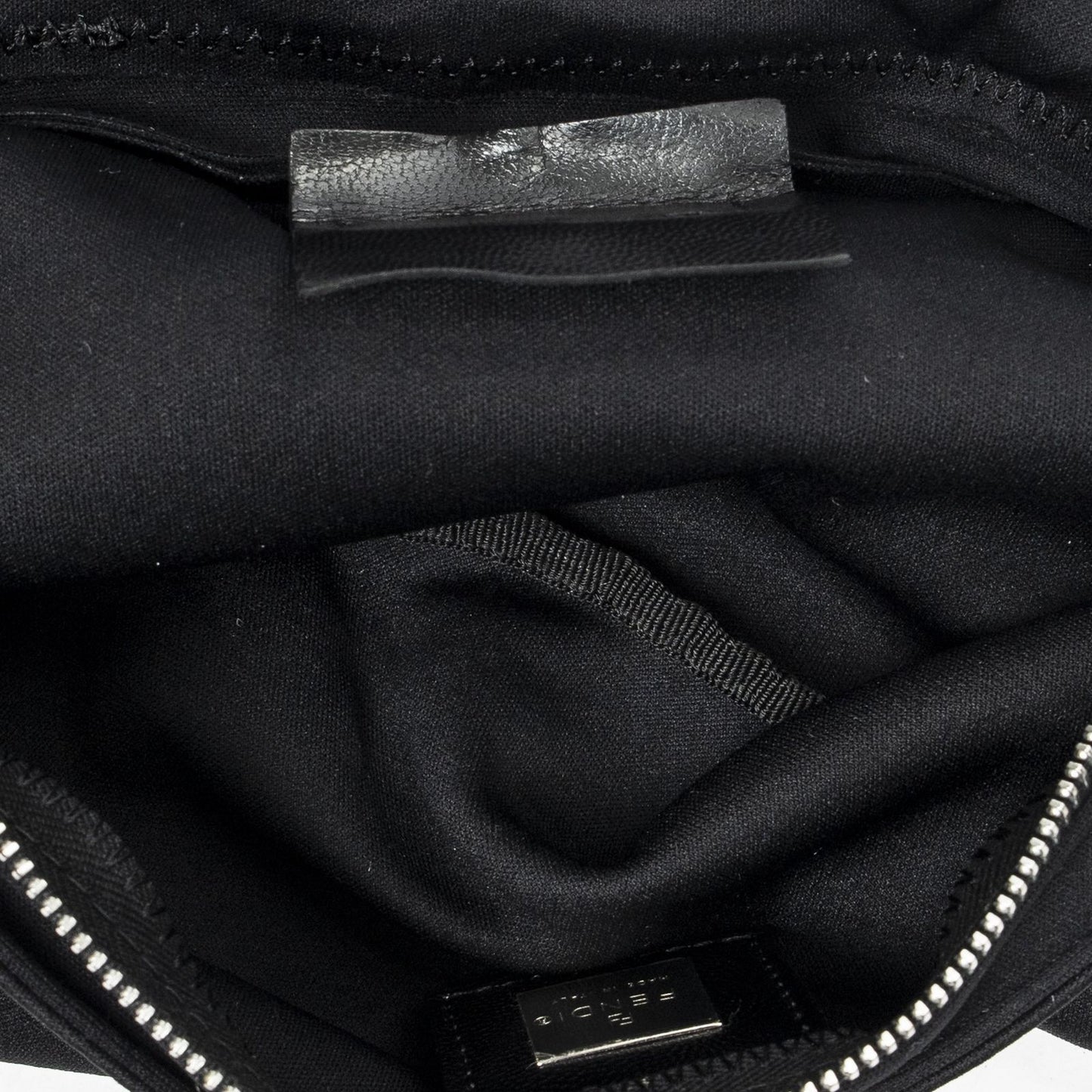 Fendi Rectangle Zip Pochette Black Jersey Canvas Pouch — view 9
