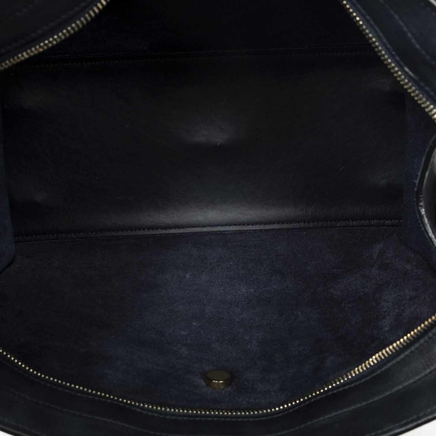 Saint Laurent Small Classic Cabas Navy Calfskin Leather Messenger — view 9