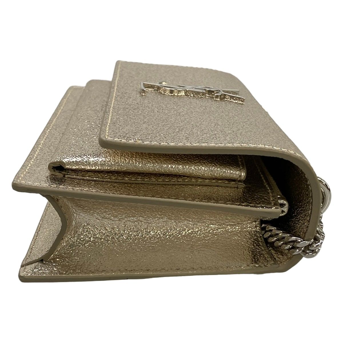 Saint Laurent Paris Wallet Sunset Chain Champagne Gold Leather — view 9
