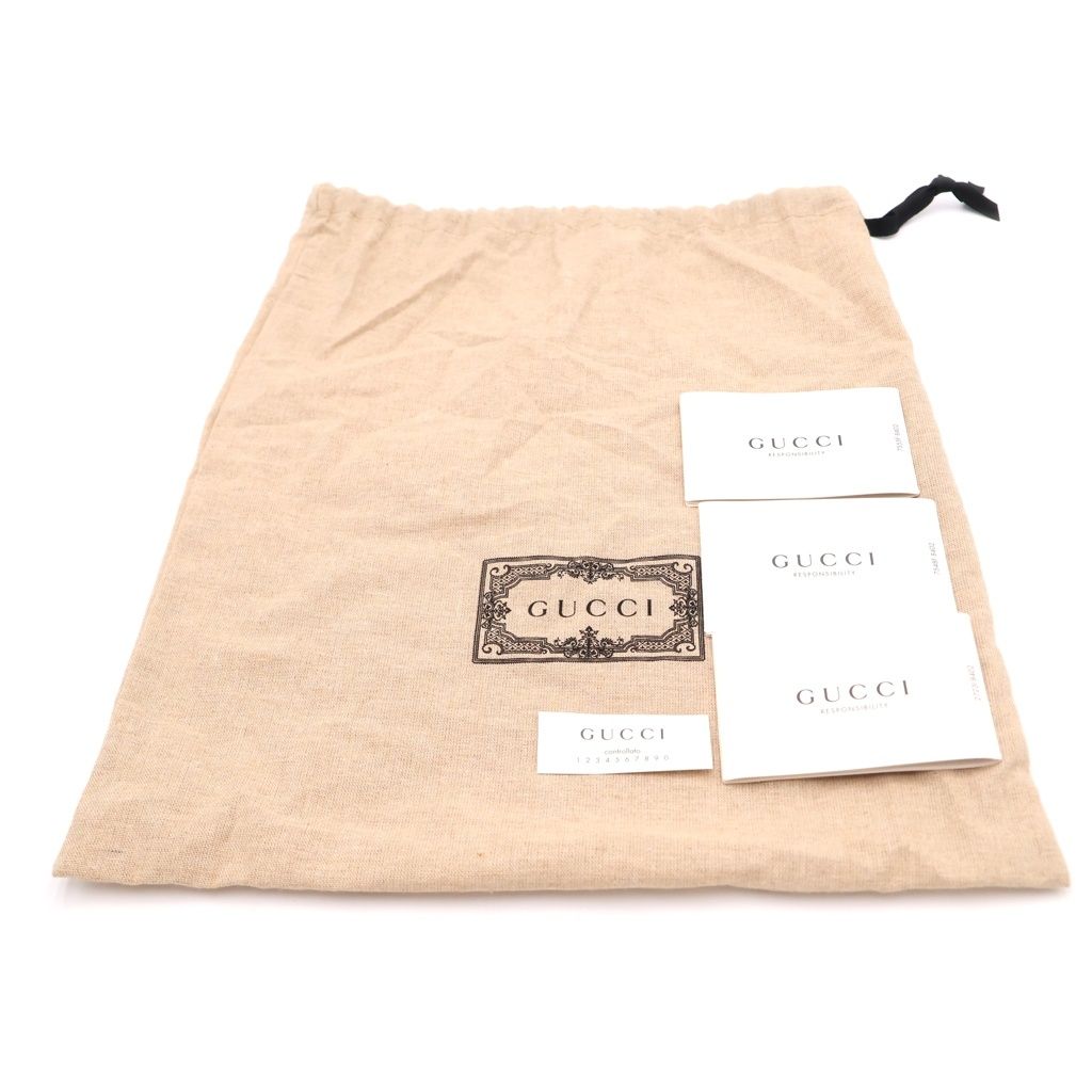Gucci GG Supreme Jackie Shoulder Bag Gold Canvas Leather Beige Brown — view 6