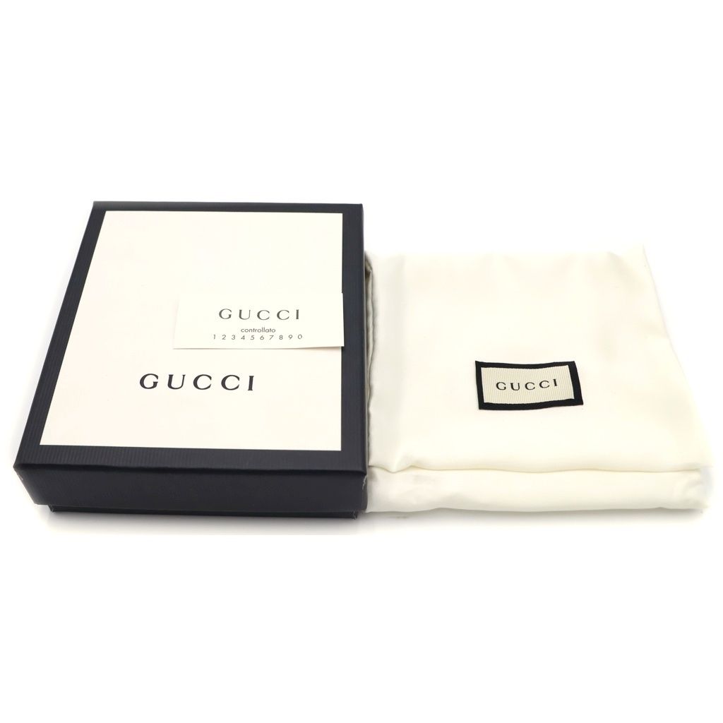 Gucci Guccissima Bifold Wallet Compact Card Case Black Leather — view 6