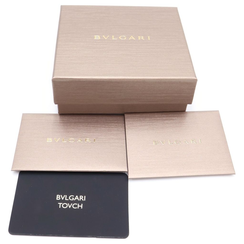 Bvlgari Clip Trifold Wallet Compact Coin Case Navy Light Blue Leather Silver — view 6