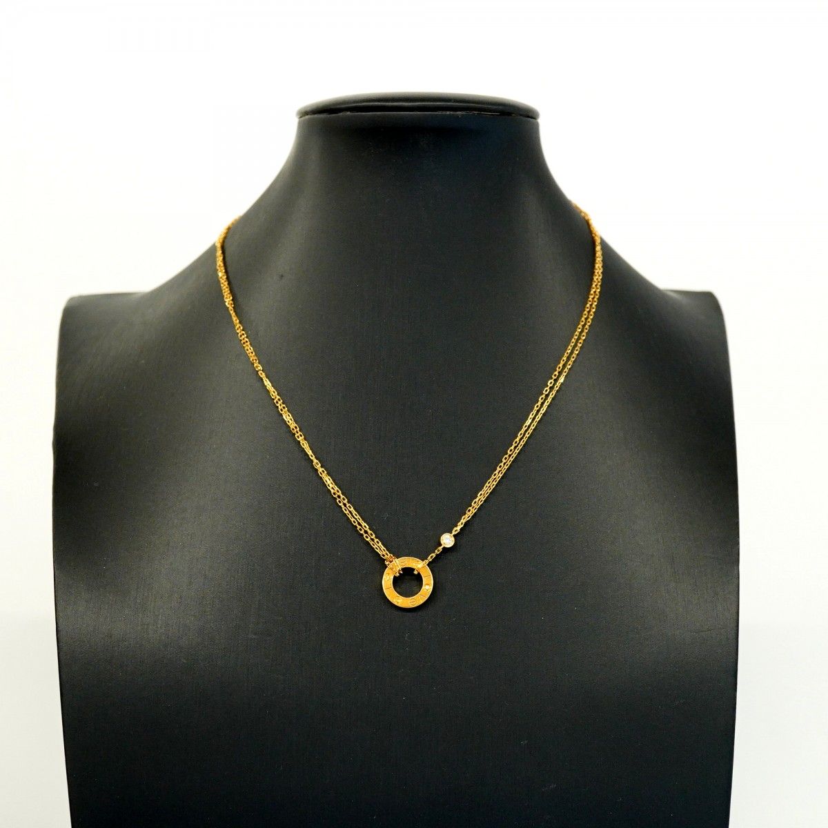 Cartier Necklace Love Circle 18k Pink Gold Diamond — view 7