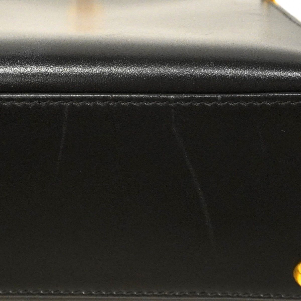 Hermes Shoulder Bag Box Calf Black Gold — view 9