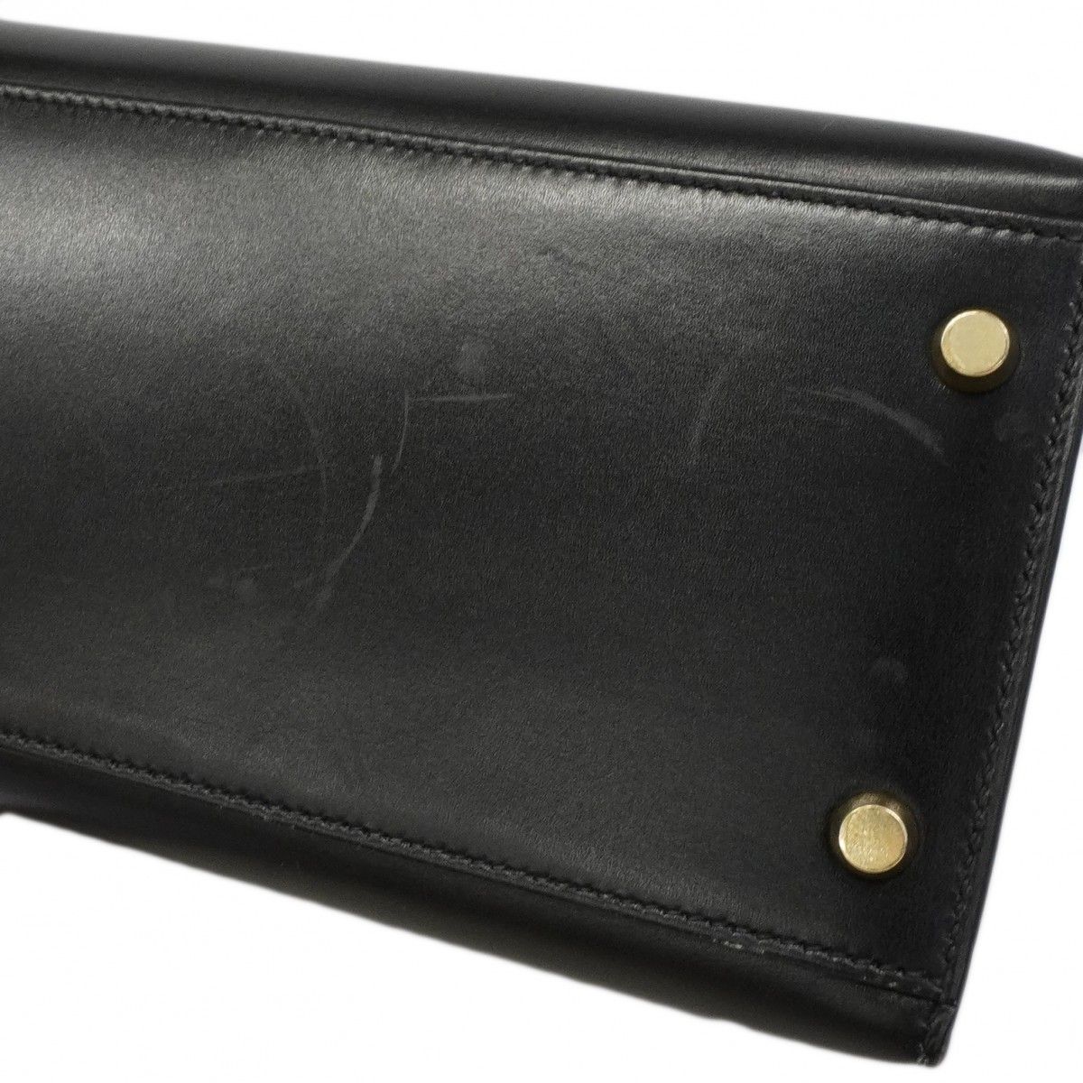 Hermes Handbag Kelly 32 Box Calf Black Gold — view 9