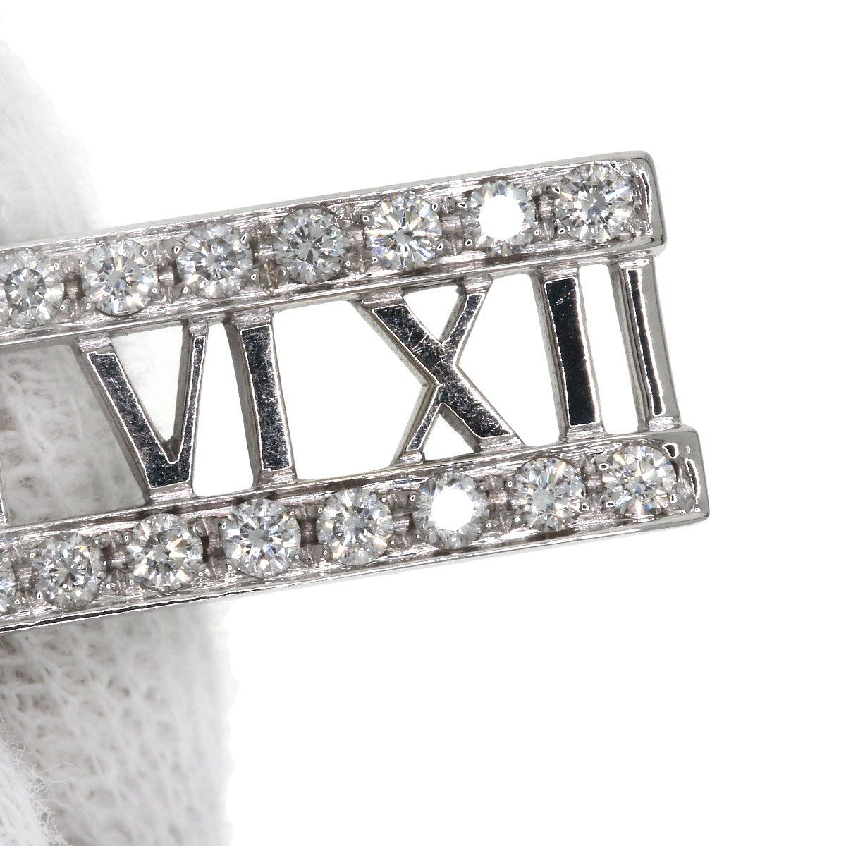 Tiffany & Co Atlas Bar Diamond Necklace 18k White Gold — view 7