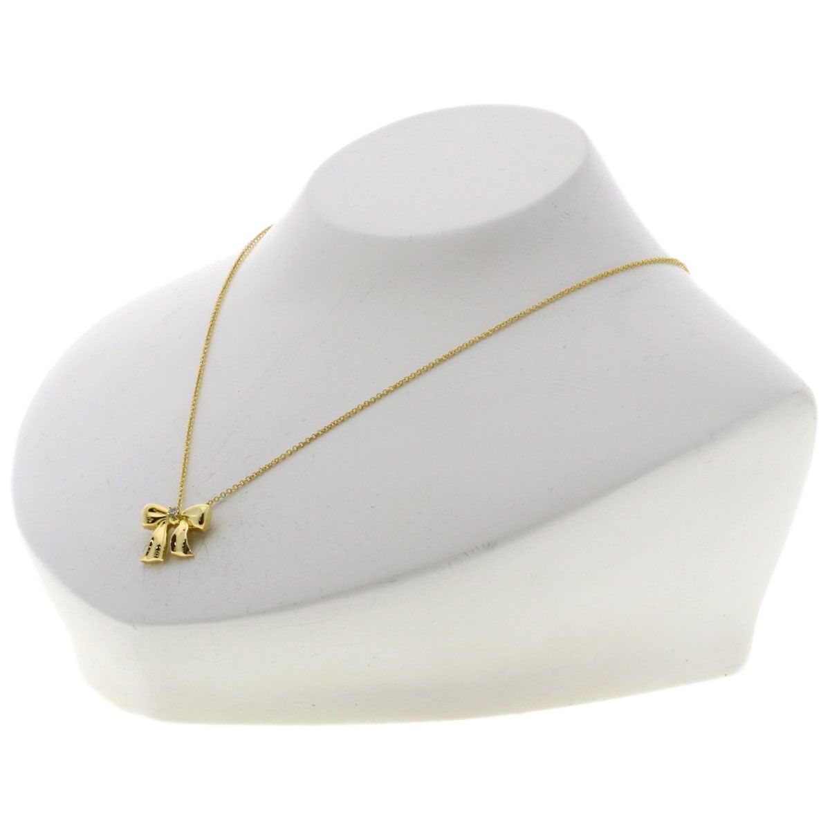 Tiffany & Co Ribbon Diamond Necklace 18k Yellow Gold — view 5
