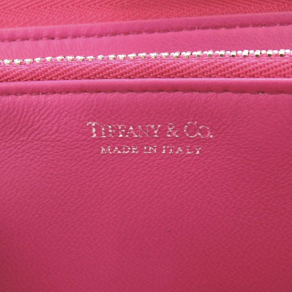 Tiffany & Co Zip Around Leather Purple Wallet — view 9