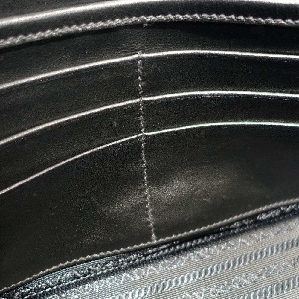 Prada Clutch Saffiano Leather Black Silver — view 8